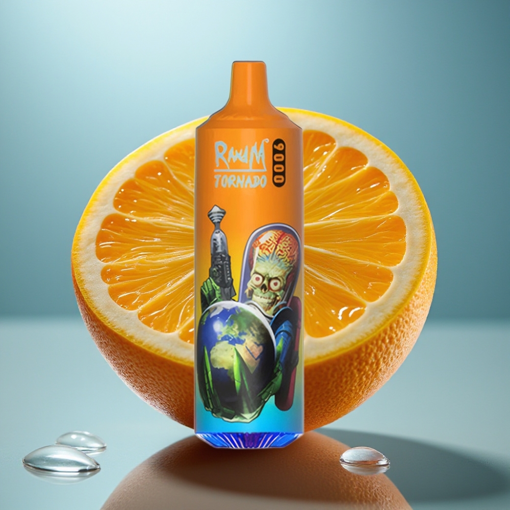 RandM Tornado 9000 Puffs Recarregável 18mL Sabor Laranja