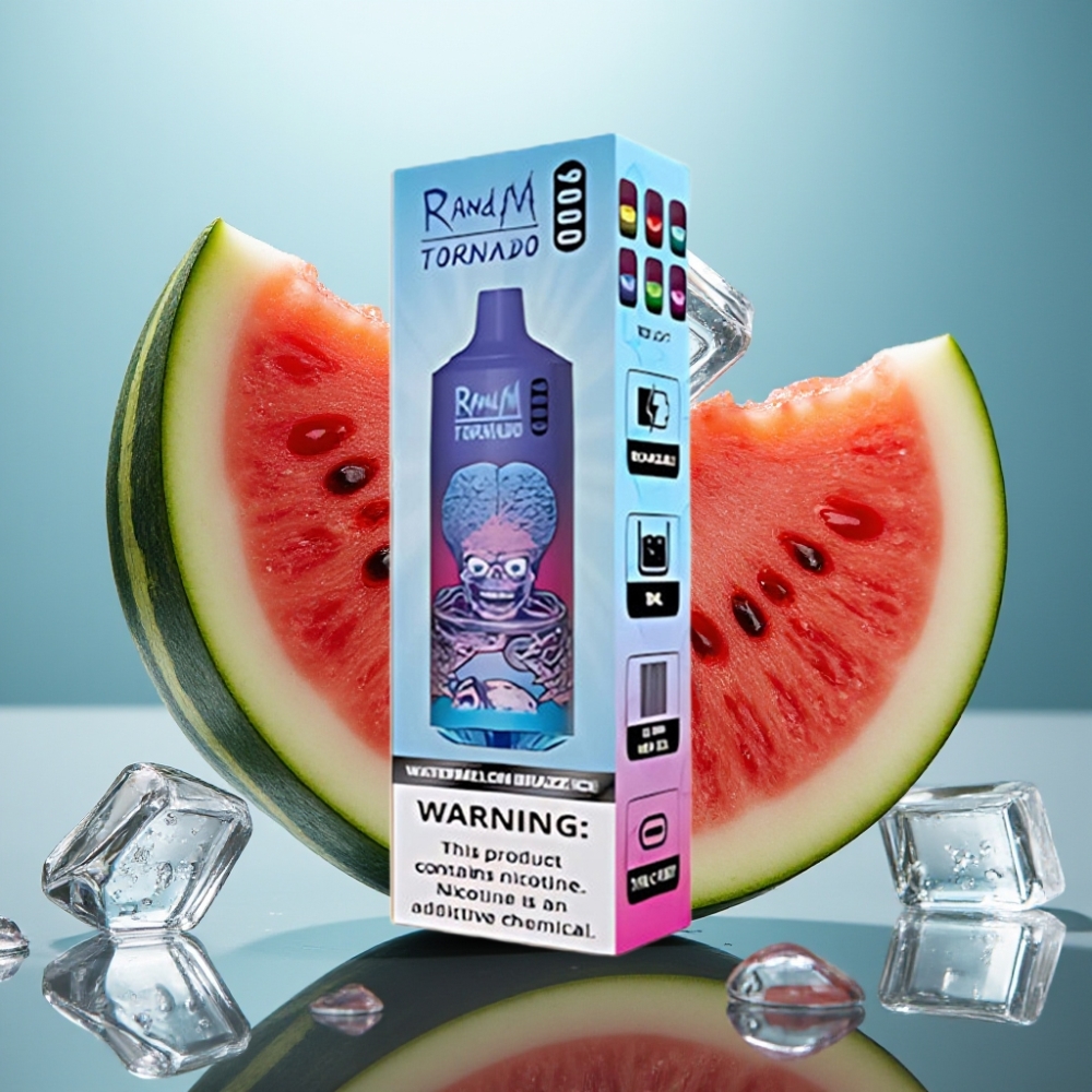 RandM Tornado 9000 Puffs Recarregável 18mL Sabor Melancia Brazz Ice