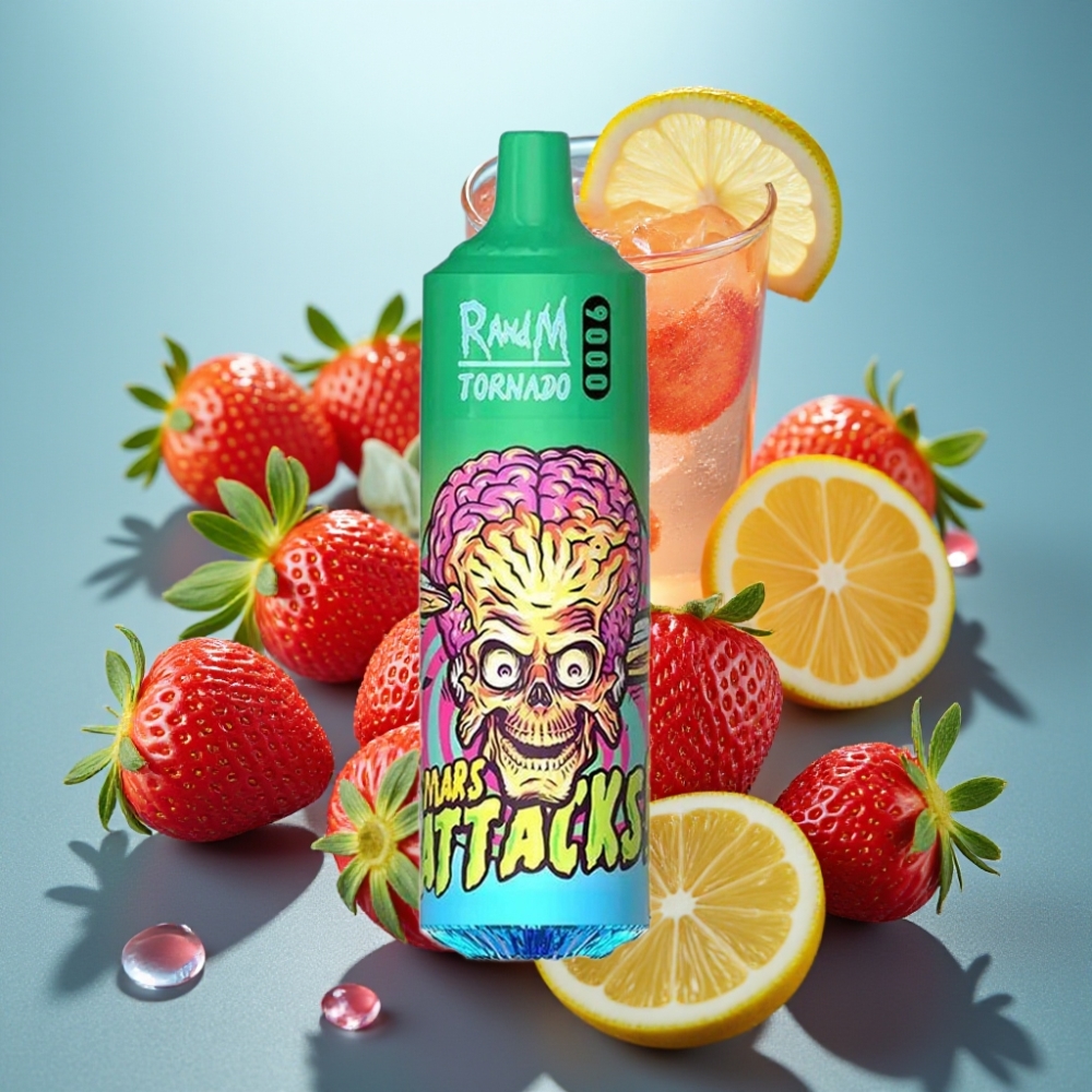 RandM Tornado 9000 Puffs Recarregável 850mAh Morango Limonada