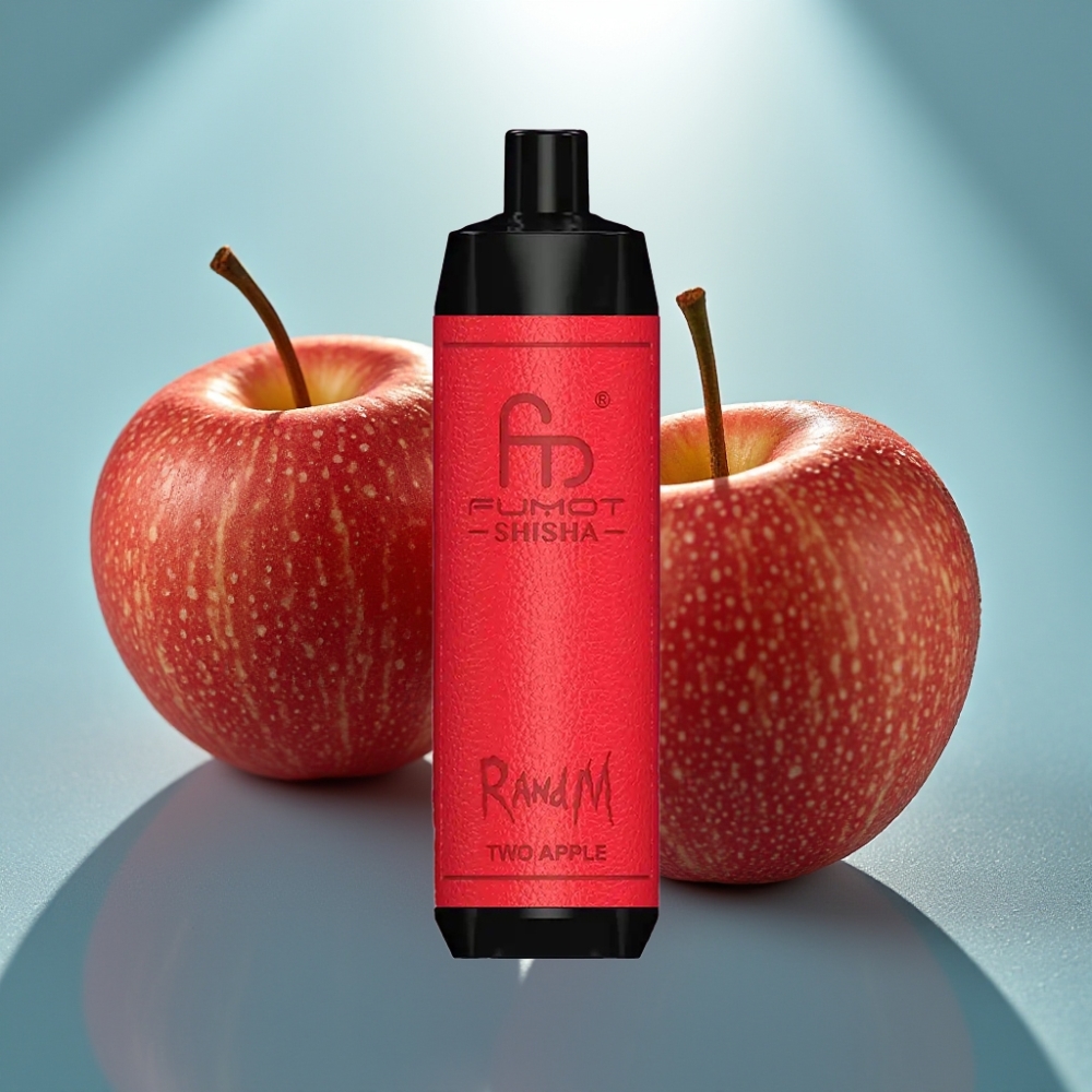 RandM Fumot Shisha 10000 Puffs Vape Descartável - Duas Maçãs, 18mL, 0,5% Nicotina