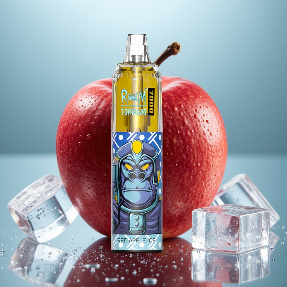 Fumot Tornado 7000 Puffs Disposable Vape Maçã Vermelha Gelada 14ML 850MAH Mesh
